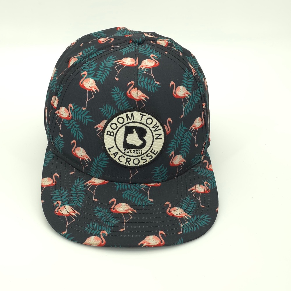 Boom Town Lacrosse Hat Cap Mens Adjustable Snap Back Black Boulder Colorado
